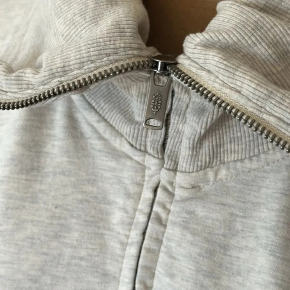 Free Poeple Movement sz L Baseline Zip Up Jacket Oatmilk zip front sweatshirt - Picture 7 of 11